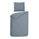 Parure de lit Punto Satin de coton - Bleu Gris - 140 x 200/220 cm + oreiller 70 x 60 cm