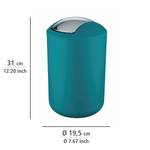 Poubelle de salle de bain Brasil Résine thermoplastique (TPE) - Capacité : 6,5 L - Bleu pétrole