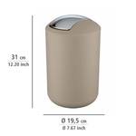 Prullenbak Brasil thermoplastisch kunststof (TPE) - Capaciteit: 6,5 L - Taupe