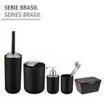 Poubelle de salle de bain Brasil II TPE - Capacité: 6.5 L - Noir