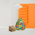 Pouf poire Bricks XL Multicolore - Matière plastique - 70 x 110 x 70 cm
