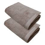 Handdoeken Botanic Deluxe (set van 2) Badstof - Taupe