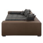 Bigsofa Canton I Kunstleder / Strukturstoff - Braun / Grau