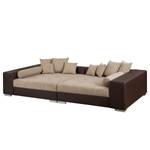 Bigsofa Canton I Kunstleder / Strukturstoff - Braun / Beige