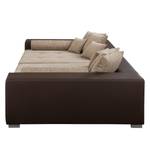 Bigsofa Canton I Kunstleder / Strukturstoff - Braun / Beige