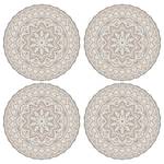 Set de table Mandala II (lot de 4) Beige - Matière plastique - 38 x 38 cm