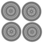 Tischset Mandala I (4er-Set) Vinyl - Grau