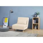 Fauteuil convertible ELANDS Tissu - Velours Criada: Créme - Hêtre clair