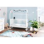 Lit cabane Hilda Blanc - En partie en bois massif - 82 x 175 x 147 cm