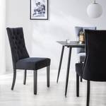 Chaises capitonnées Waroona 2 (lot de 2) Noir - Noir