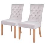 Chaises capitonnées Waroona 2 (lot de 2) Gris clair - Chêne clair