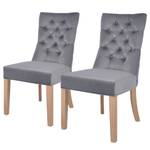 Chaises capitonnées Waroona 2 (lot de 2) Gris - Chêne clair