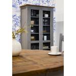 Standvitrine Balignton Kiefer massiv / Sicherheitsglas - Grau