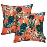 Housses de coussin Tiger (lot de 2) Coton - Multicolore