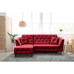 Ecksofa Tayrac Samt - Rot - Longchair davorstehend links