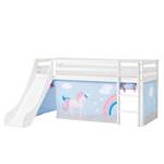 Lit mezzanine Unicorn I 90 x 200cm - Matelas de mousse visco-élastique et mousse froide - Avec toboggan