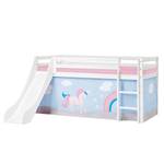 Halfhoog bed Unicorn II 90 x 200cm - Schuimstofmatras - Met glijbaan