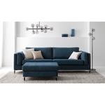 3-Sitzer Sofa COSO Classic+ Webstoff - Chenille Rufi: Blau - Schwarz