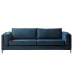 3-Sitzer Sofa COSO Classic+ Webstoff - Chenille Rufi: Blau - Schwarz