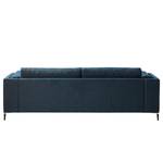 3-Sitzer Sofa COSO Classic+ Webstoff - Chenille Rufi: Blau - Schwarz