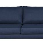 Ecksofa Thegra Flachgewebe - Marineblau - Longchair davorstehend rechts