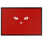 Paillasson Yeux de chat Tissu mélangé - Rouge - 85 x 60 cm