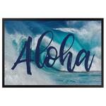 Deurmat Aloha textielmix - blauw - 85 x 60 cm