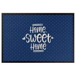 Fußmatte Home Sweet Home Polkadots Mischgewebe - Blau - 60 x 40 cm