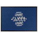 Fußmatte Home Sweet Home Polkadots Mischgewebe - Blau - 85 x 60 cm