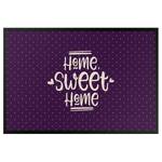 Fußmatte Home Sweet Home Polkadots Mischgewebe - Violett - 85 x 60 cm