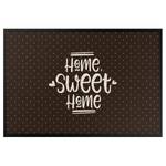 Deurmat Home Sweet Home Polkadots textielmix - Donkerbruin - 70 x 50 cm