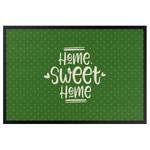 Deurmat Home Sweet Home Polkadots textielmix - Groen - 70 x 50 cm