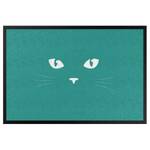 Paillasson Yeux de chat Tissu mélangé - Turquoise - 70 x 50 cm