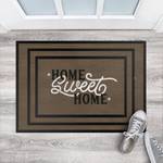 Deurmat Home Sweet Home Shabby textielmix - bruin - 85 x 60 cm