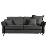 Schlafsofa Kallaste mit Matratze Flachgewebe - Grau - Breite: 212 cm