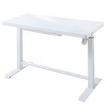 Schreibtisch Levu (höhenverstellbar) - Glas / Stahl - Weiß