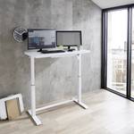 Bureau Levu (ajustable en hauteur) - Verre / Acier - Blanc