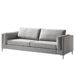 3-Sitzer Sofa COSO Classic+ Webstoff - Webstoff Inze: Hellgrau - Chrom glänzend