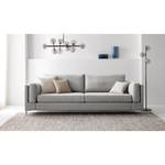 3-Sitzer Sofa COSO Classic+ Webstoff - Webstoff Inze: Hellgrau - Chrom glänzend