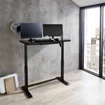 Bureau Levu (ajustable en hauteur) - Verre / Acier - Noir