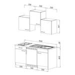 Mini keuken Cano II Inclusief elektrische apparaten - Wit/Concrete look - Breedte: 150 cm - Glas-keramisch