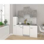 Mini keuken Cano I Inclusief elektrische apparaten - Wit/Concrete look - Breedte: 180 cm - Kookplaten