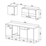 Keukenblok Cano II Inclusief elektrische apparaten - wit/betonkleurig