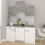 Mini keuken Cano I Inclusief elektrische apparaten - Wit/Concrete look - Breedte: 150 cm - Glas-keramisch