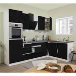 Keukenblok Bergun I (11-delig) zonder elektrische apparaten - Hoogglans zwart - Met elektrische apparatuur
