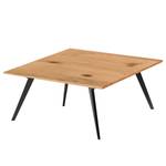 Table basse Bellano I Placage en bois véritable - Chêne noueux - 85 x 85 cm