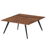 Table basse Bellano I Placage en bois véritable - Noyer - 85 x 85 cm