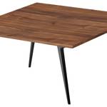 Table basse Bellano I Placage en bois véritable - Noyer - 85 x 85 cm