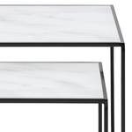 Tables gigognes Ballenita II (lot de 2) Verre / Métal - Imitation marbre blanc / Noir