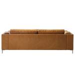 3-Sitzer Sofa COSO Classic+ Echtleder - Echtleder Taru: Hellbraun - Chrom glänzend